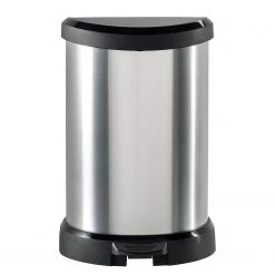 Poubelles de cuisine Soldes Magasin 17 Curver Poubelle Eikamp - Matière plastique - Argenté / Noir - Hauteur : 45 cm