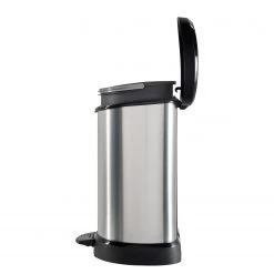 Curver Poubelle Eikamp - Matière plastique - Argenté / Noir - Hauteur : 45 cm -Poubelles de cuisine Soldes Magasin 1000150473 181219 06534500039 GALLERYIMAGES P000000001000150473