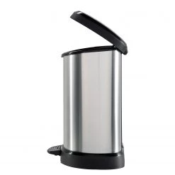 Curver Poubelle Eikamp - Matière plastique - Argenté / Noir - Hauteur : 45 cm -Poubelles de cuisine Soldes Magasin 1000150473 181219 06534500042 GALLERYIMAGES P000000001000150473