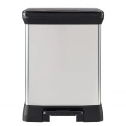 Poubelles de cuisine Soldes Magasin 13 Curver Poubelle Argir - Matière plastique - Argenté / Noir - Hauteur : 51 cm