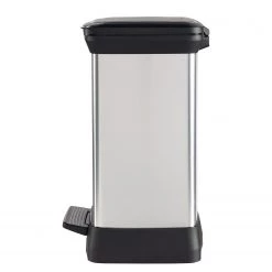 Curver Poubelle Argir - Matière plastique - Argenté / Noir - Hauteur : 51 cm -Poubelles de cuisine Soldes Magasin 1000150476 181219 06534600056 GALLERYIMAGES P000000001000150476