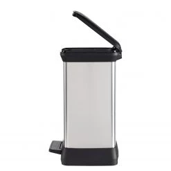Curver Poubelle Argir - Matière plastique - Argenté / Noir - Hauteur : 51 cm -Poubelles de cuisine Soldes Magasin 1000150476 181219 06534600057 GALLERYIMAGES P000000001000150476