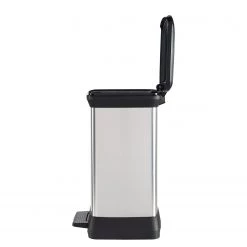 Curver Poubelle Argir - Matière plastique - Argenté / Noir - Hauteur : 51 cm -Poubelles de cuisine Soldes Magasin 1000150476 181219 06534600058 GALLERYIMAGES P000000001000150476