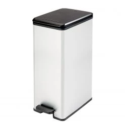 Curver Poubelle Alcantara - Matière plastique - Argenté / Noir - Hauteur : 61 cm