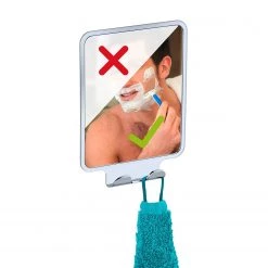 WENKO Miroir anti-buée Vacuum-Loc Quadro - acrylonitrile-butadiène-styrène (ABS) - Chrome -Poubelles de cuisine Soldes Magasin 1000181452 190716 12364800089 DETAILS P000000001000181452