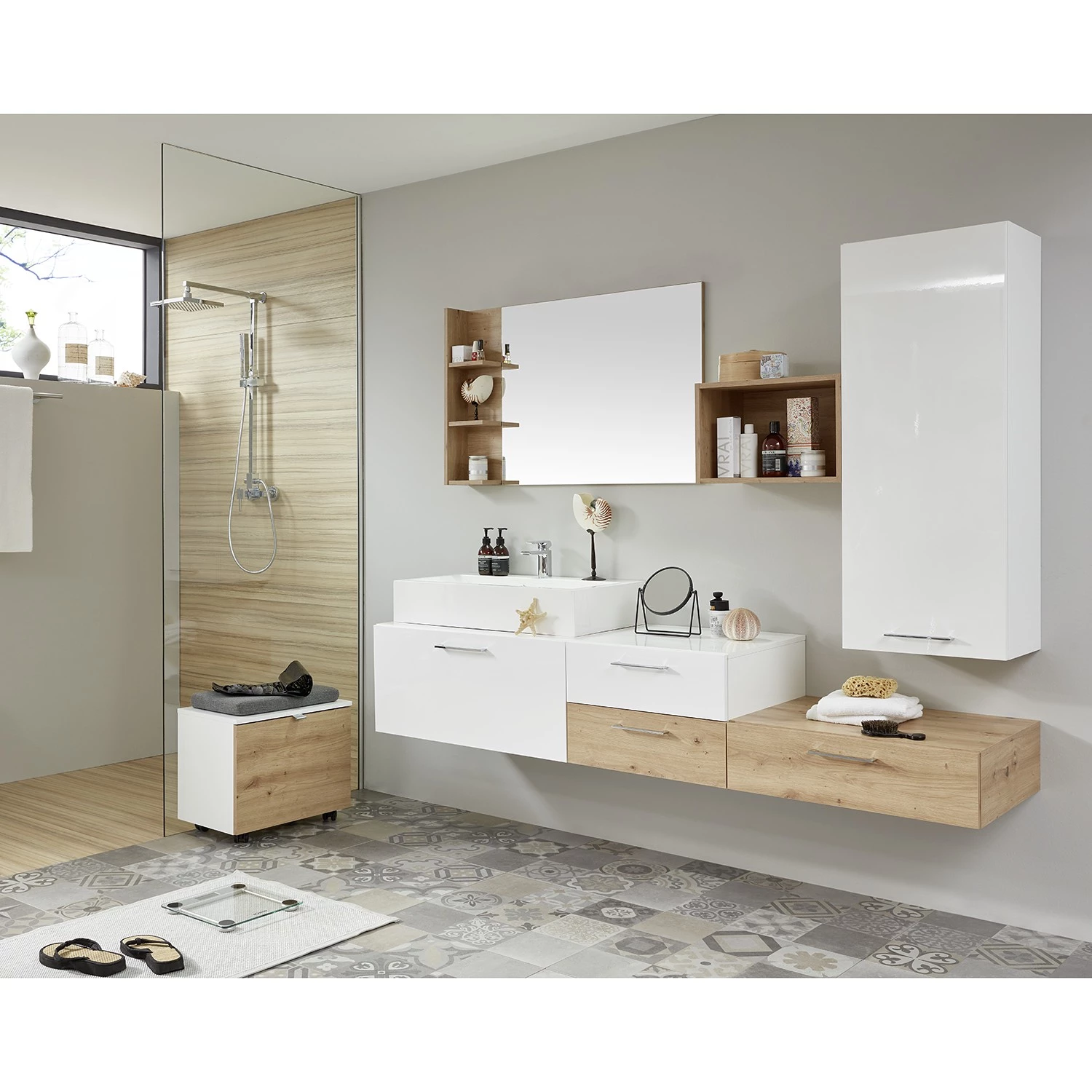 Trendteam Miroir de salle de bain One - imitation chêne à nœuds - Largeur : 104 cm 2 Trendteam Miroir de salle de bain One - imitation chêne à nœuds - Largeur : 104 cm – Image 2