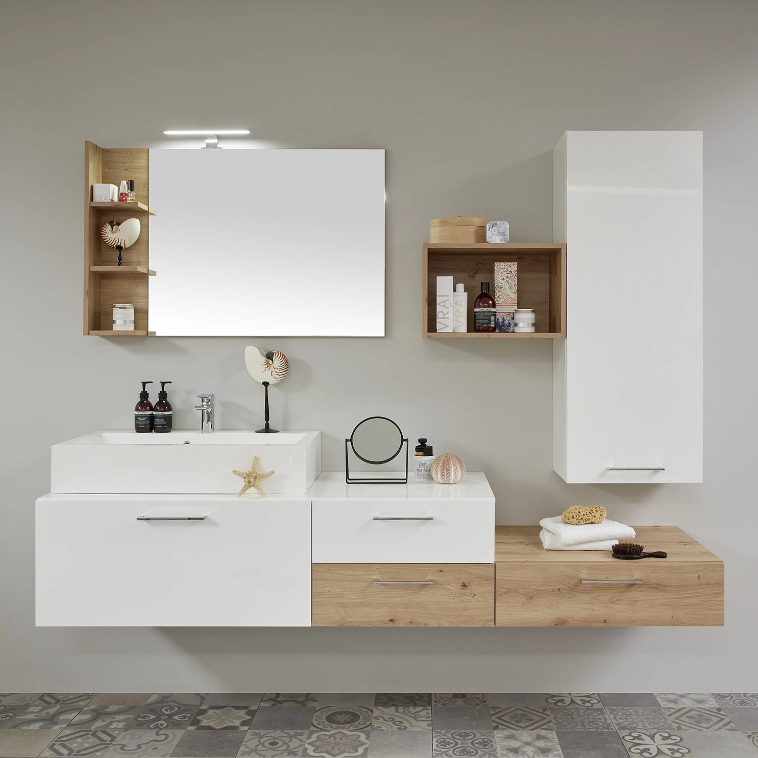 Trendteam Miroir de salle de bain One - imitation chêne à nœuds - Largeur : 104 cm 3 Trendteam Miroir de salle de bain One - imitation chêne à nœuds - Largeur : 104 cm – Image 3