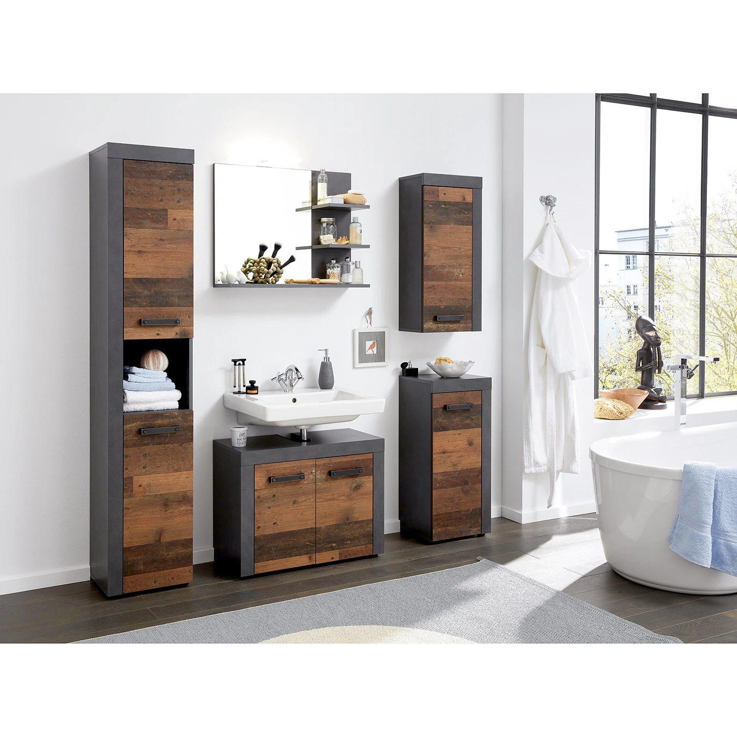 Trendteam Miroir Indy II - Gris vintage 2 Trendteam Miroir Indy II - Gris vintage – Image 2