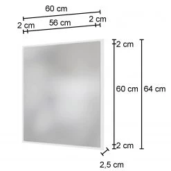 Giessbach Miroir Corno - Blanc mat - Sans éclairage -Poubelles de cuisine Soldes Magasin 1000201875 200121 13132100082 SKETCH DETAILS P000000001000201875 sketch