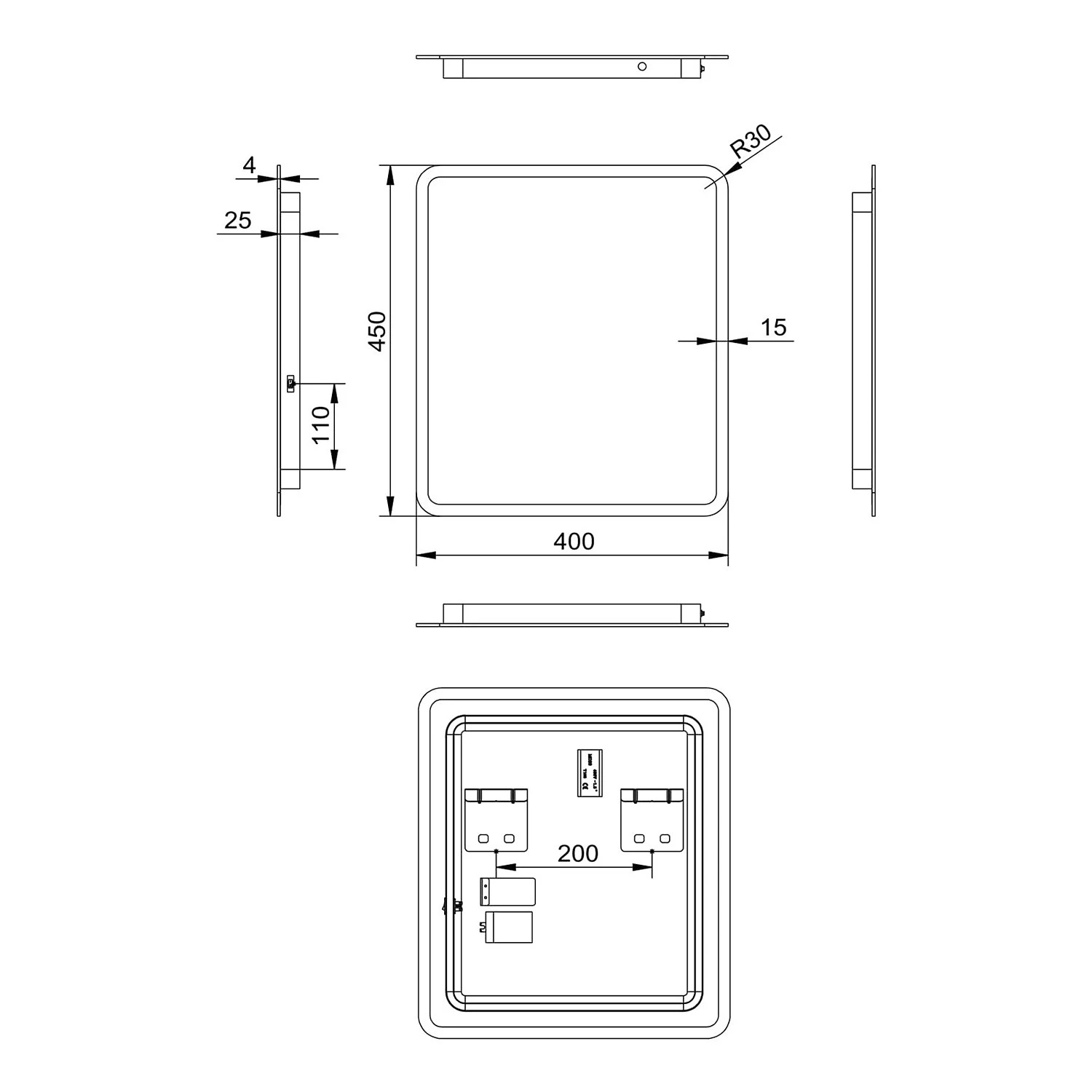 Loftscape Miroir Moon - Avec éclairage - 40 x 45 cm 7 Loftscape Miroir Moon - Avec éclairage - 40 x 45 cm – Image 7
