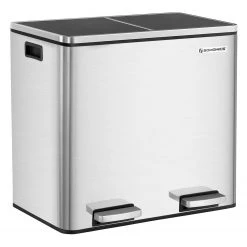 Songmics Poubelle Montferrat I - Acier inoxydable / Polypropylène - Noir