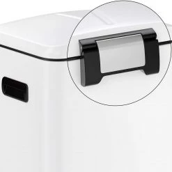 Songmics Poubelle Bieuzy - Acier / Polypropylène - Blanc / Noir -Poubelles de cuisine Soldes Magasin 1000254511 210326 08441100028 DETAILS P000000001000254511