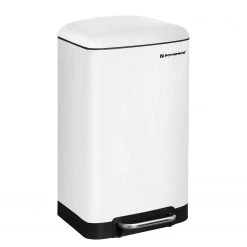 Poubelle Milizac I - Acier inoxydable / Plastique ABS - Contenance : 30 L - Blanc