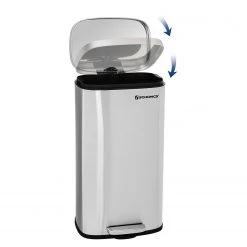 Songmics Poubelle Milizac II - Acier / Polypropylène - Argenté -Poubelles de cuisine Soldes Magasin 1000254562 210326 08444200289 DETAILS P000000001000254562