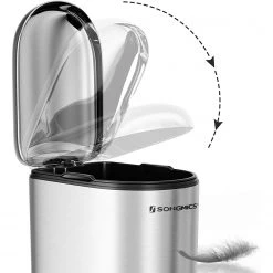 Songmics Poubelle Milizac III - Acier / Matière plastique - Noir / Blanc -Poubelles de cuisine Soldes Magasin 1000254569 210326 08444400308 DETAILS P000000001000254569