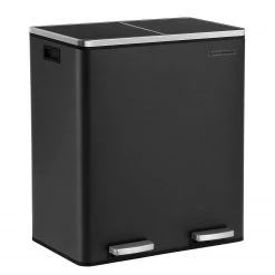 Songmics Poubelle Montferrat III - Acier / Matière plastique - Noir