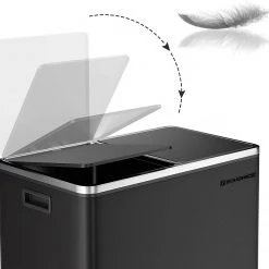 Songmics Poubelle Montferrat III - Acier / Matière plastique - Noir -Poubelles de cuisine Soldes Magasin 1000255003 210326 08452300669 DETAILS P000000001000255003