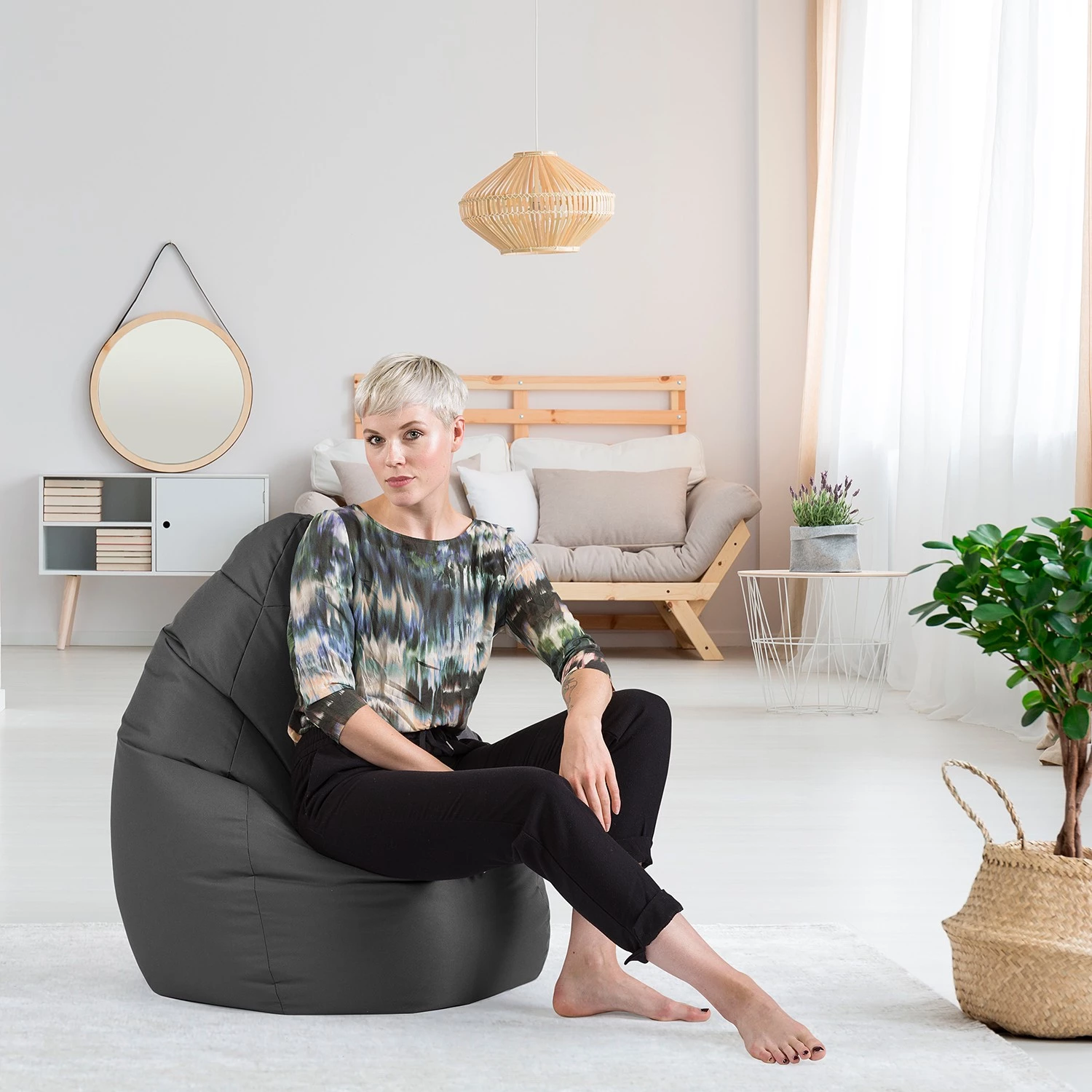 Magma-Heimtex Pouf poire Brava XL - Anthracite 2 Magma-Heimtex Pouf poire Brava XL - Anthracite – Image 2