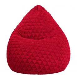 Magma-Heimtex Pouf poire Fluffy Hearts XL - Rouge