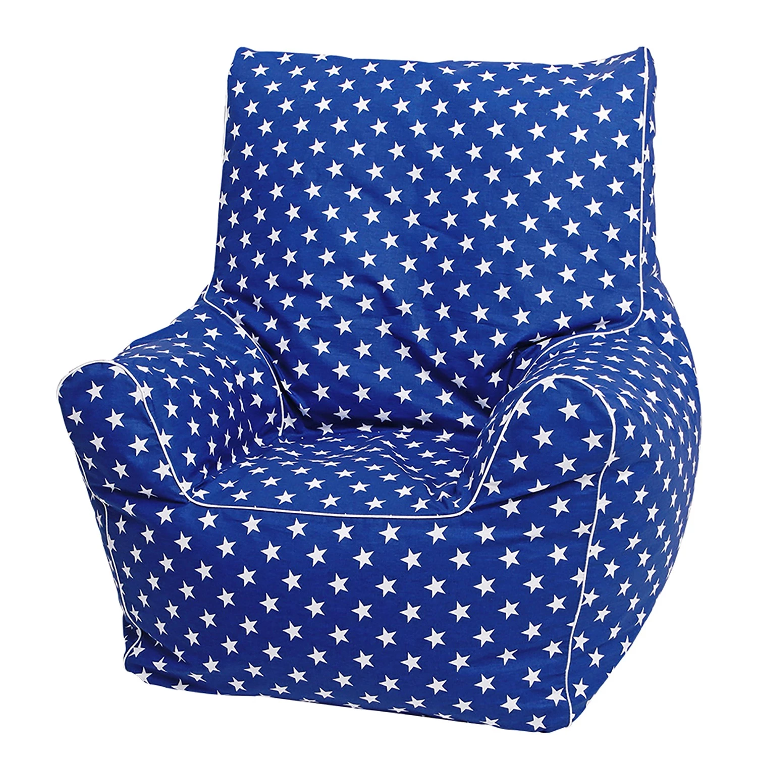 Knorrtoys Pouf pour enfant Junior White Stars - Bleu 1 Knorrtoys Pouf pour enfant Junior White Stars - Bleu