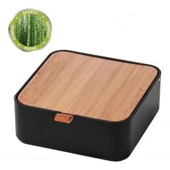 WENKO Rangement avec miroir Bovisa - Acier inoxydable / ABS - Noir -Poubelles de cuisine Soldes Magasin 1000271216 210608 11221400631 DETAILS P000000001000271216