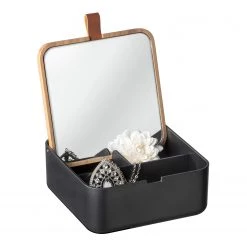 WENKO Rangement avec miroir Bovisa - Acier inoxydable / ABS - Noir -Poubelles de cuisine Soldes Magasin 1000271216 210608 11244500792 MOOD DETAILS P000000001000271216 mood