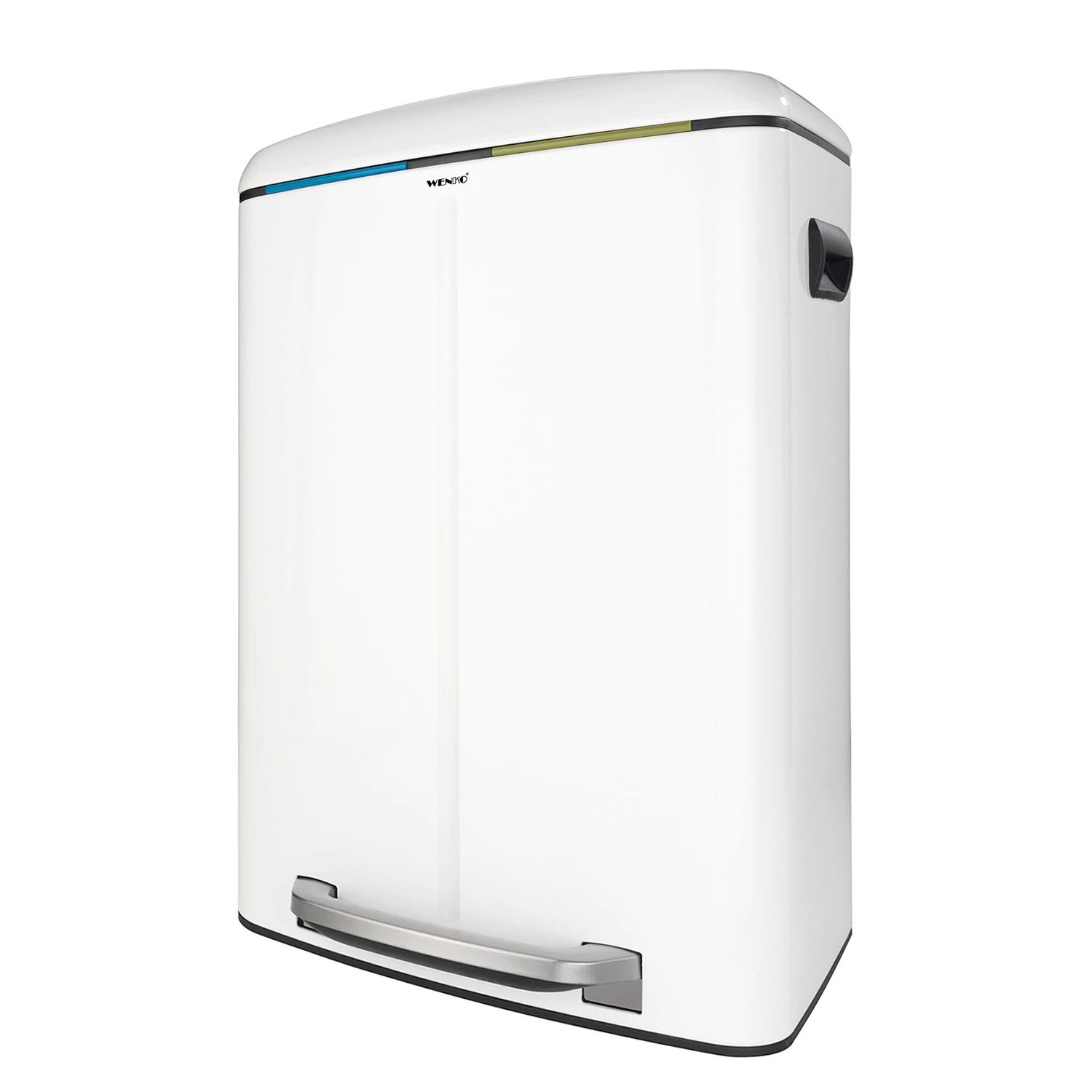 WENKO Poubelle Easy-Close Primo - Acier - Contenance : 40 L - Blanc 1 WENKO Poubelle Easy-Close Primo - Acier - Contenance : 40 L - Blanc