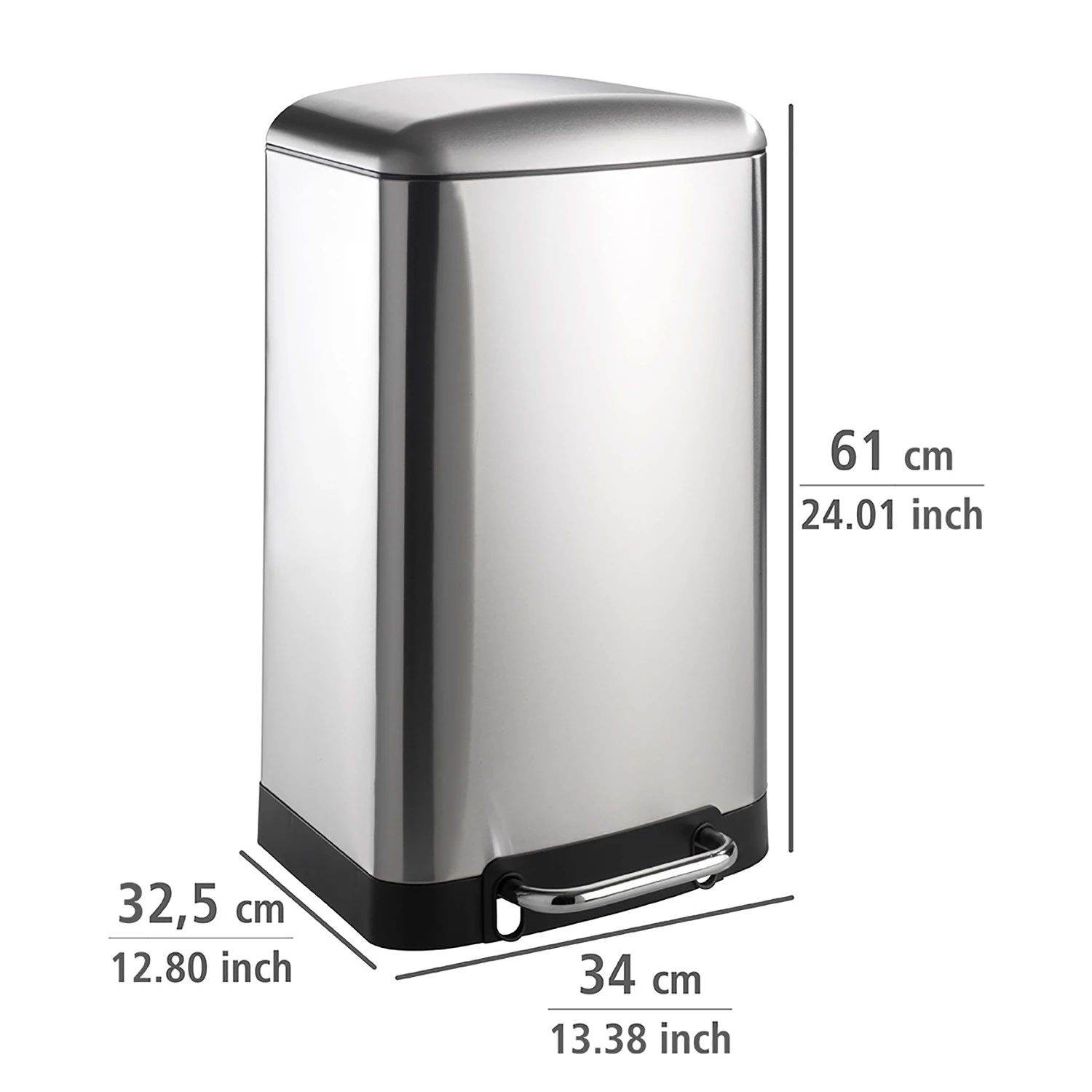 WENKO Poubelle Studio Easy-close - Acier - Mat - Capacité : 30 L 6 WENKO Poubelle Studio Easy-close - Acier - Mat - Capacité : 30 L – Image 6