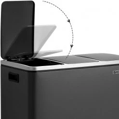 Songmics Poubelle Brindisi - Acier / Matière plastique ABS - Noir - Contenance : 3 x 18 L -Poubelles de cuisine Soldes Magasin 1000274910 210622 10261000145 DETAILS P000000001000274910