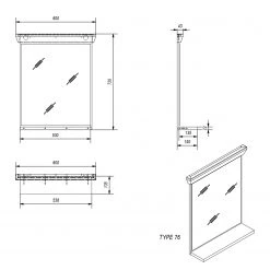 Ridgevalley Miroir Lewk - Imitation pin blanc / Imitation pin - Largeur : 60 cm -Poubelles de cuisine Soldes Magasin 1000281704 210728 08082000027 SKETCH DETAILS P000000001000281704 sketch