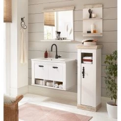 Ridgevalley Miroir Lewk - Imitation pin blanc / Imitation pin - Largeur : 80 cm -Poubelles de cuisine Soldes Magasin 1000281706 210728 08082100042 MOOD DETAILS P000000001000281706 mood