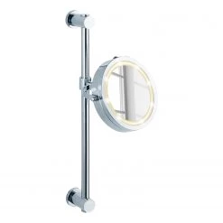 WENKO Miroir grossissant lumineux mural Carpi - Grossissement x5 - Chrome
