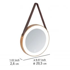 WENKO Miroir LED Usini - Miroir en verre - Marron -Poubelles de cuisine Soldes Magasin 1000287218 210827 133048001329 ICON DETAILS P000000001000287218 icon seal