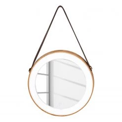 WENKO Miroir LED Usini - Miroir en verre - Marron