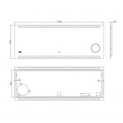 Loftscape Miroir King - Avec éclairage - Largeur : 160 cm -Poubelles de cuisine Soldes Magasin 1000287799 210827 16554000005 SKETCH DETAILS P000000001000287799 sketch