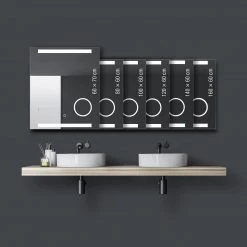 Loftscape Miroir King - Avec éclairage - Largeur : 160 cm -Poubelles de cuisine Soldes Magasin 1000287799 210914 10185300035 MOOD DETAILS P000000001000287799 mood