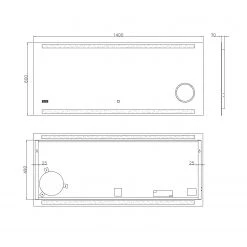 Loftscape Miroir King - Avec éclairage - Largeur : 140 cm 17 Loftscape Miroir King - Avec éclairage - Largeur : 140 cm -Poubelles de cuisine Soldes Magasin 1000287800 210827 16554000004 SKETCH DETAILS P000000001000287800 sketch