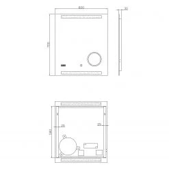 Loftscape Miroir King - Avec éclairage - Largeur : 60 cm 17 Loftscape Miroir King - Avec éclairage - Largeur : 60 cm -Poubelles de cuisine Soldes Magasin 1000287806 210827 16553800001 SKETCH DETAILS P000000001000287806 sketch