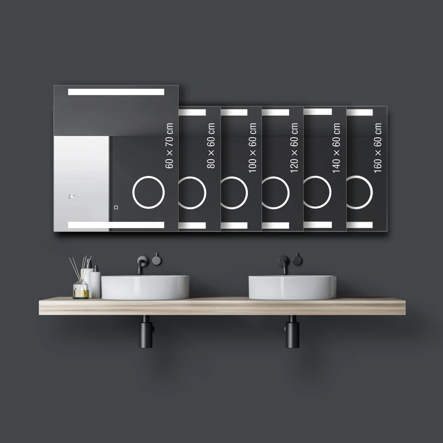 Loftscape Miroir King - Avec éclairage - Largeur : 100 cm 2 Loftscape Miroir King - Avec éclairage - Largeur : 100 cm – Image 2