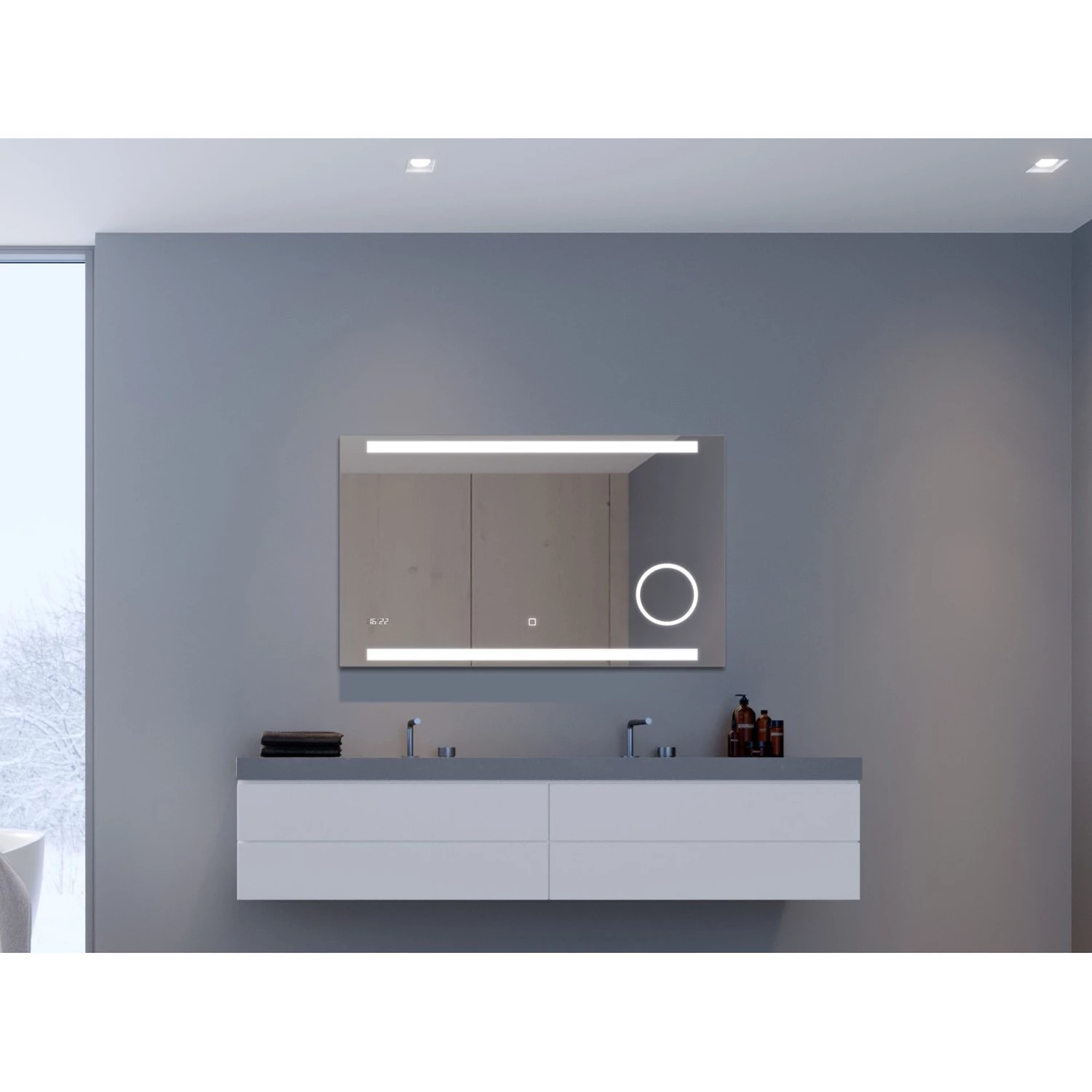 Loftscape Miroir King - Avec éclairage - Largeur : 100 cm 4 Loftscape Miroir King - Avec éclairage - Largeur : 100 cm – Image 4