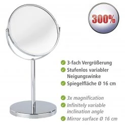 WENKO Miroir grossissant Assisi - Acier - Argenté -Poubelles de cuisine Soldes Magasin 1000333051 220218 030 DETAILS P000000001000333051
