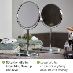 WENKO Miroir grossissant Assisi - Acier - Argenté -Poubelles de cuisine Soldes Magasin 1000333051 220218 040 DETAILS P000000001000333051