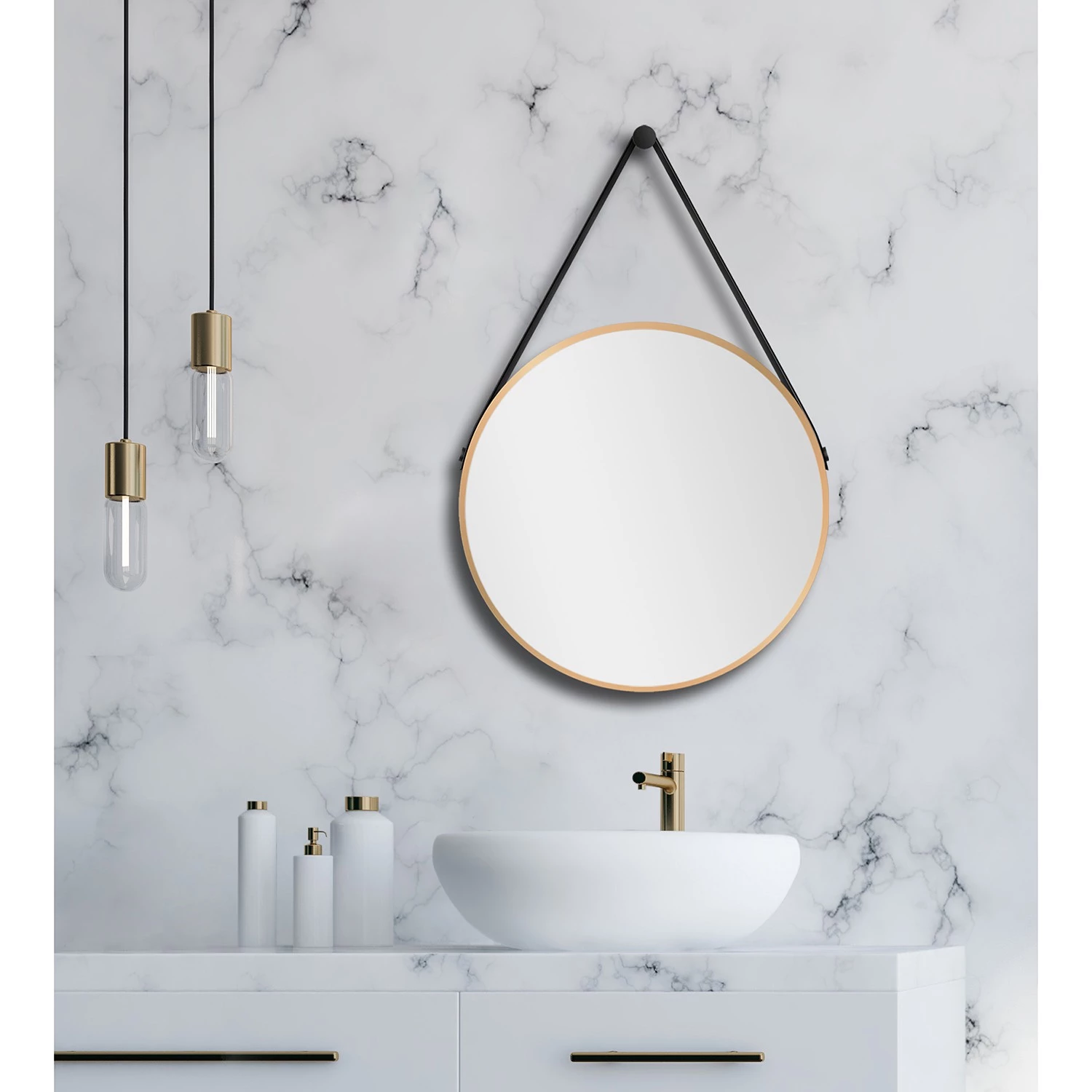 Giessbach Miroir Talos I - Aluminium - Doré - Sans éclairage 2 Giessbach Miroir Talos I - Aluminium - Doré - Sans éclairage – Image 2