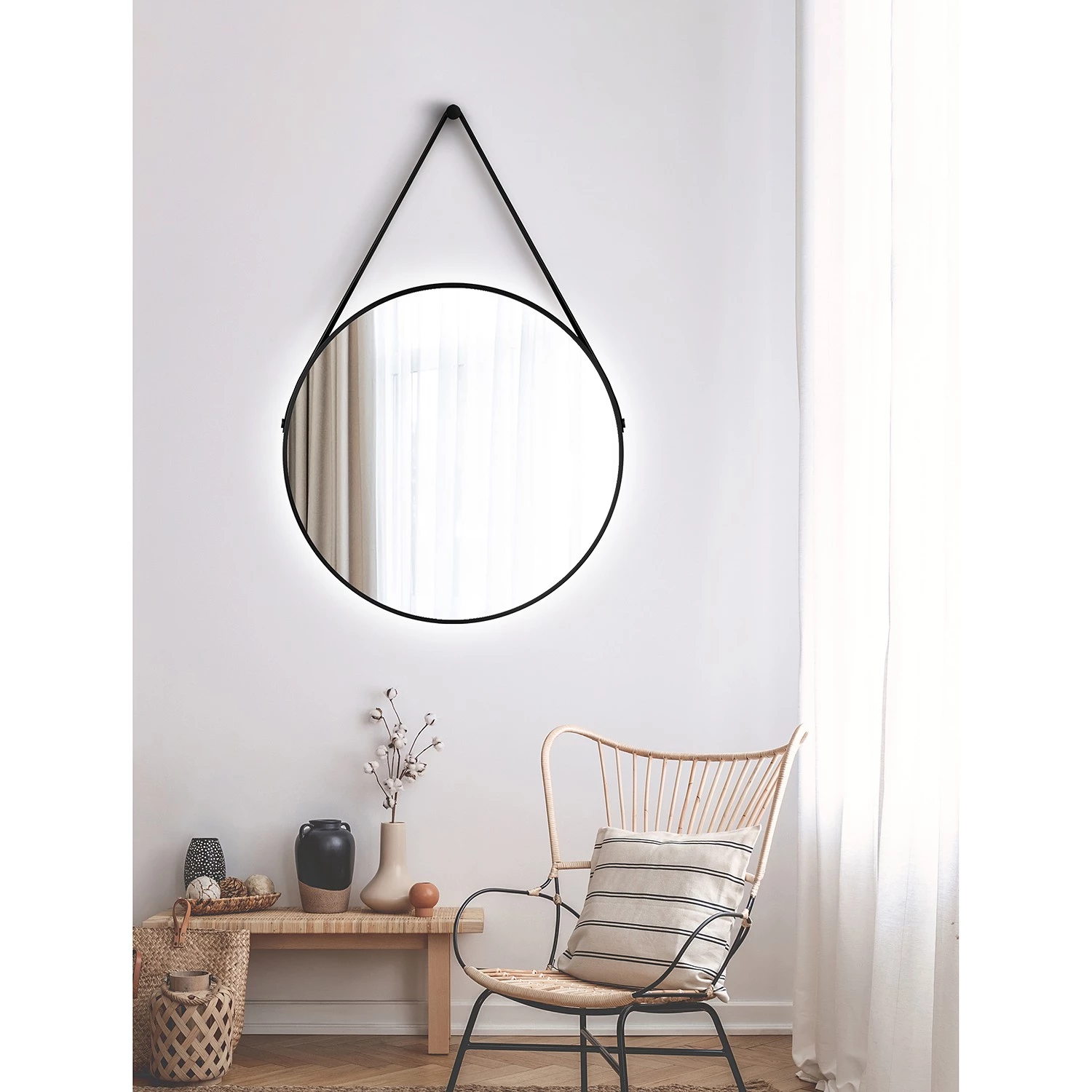 Giessbach Miroir Talos II - Aluminium - Noir - Avec éclairage 2 Giessbach Miroir Talos II - Aluminium - Noir - Avec éclairage – Image 2