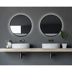 Giessbach Miroir Talos III - Aluminium - Noir - Largeur : 60 cm - Avec éclairage -Poubelles de cuisine Soldes Magasin 1000335702 220222 022 MOOD DETAILS P000000001000335702 mood