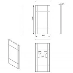Giessbach Miroir Square - Aluminium - Noir 13 Giessbach Miroir Square - Aluminium - Noir -Poubelles de cuisine Soldes Magasin 1000335705 220222 500 SKETCH DETAILS P000000001000335705 sketch