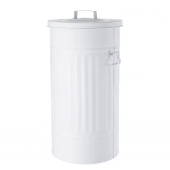 Poubelles de cuisine Soldes Magasin 19 Butlers Poubelle Oskar ZINC - Blanc