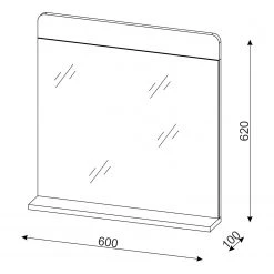 Trendteam Miroir Ciara - Imitation chêne artisan -Poubelles de cuisine Soldes Magasin 1000341063 220315 500 SKETCH DETAILS P000000001000341063 sketch