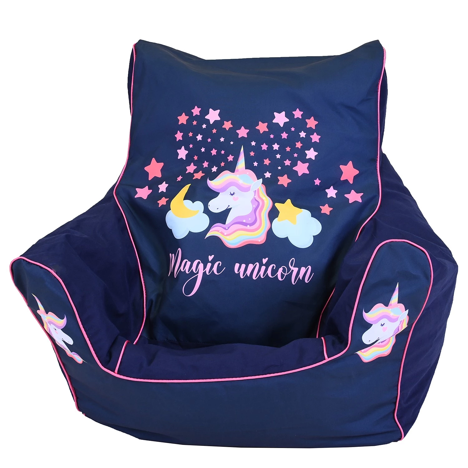 Knorrtoys Pouf enfant Magic Unicorn - Tissu - Bleu foncé / Rose 1 Knorrtoys Pouf enfant Magic Unicorn - Tissu - Bleu foncé / Rose