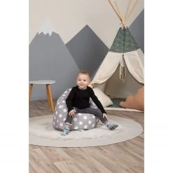 Knorrtoys Pouf enfant Drop - Tissu - Gris / Blanc -Poubelles de cuisine Soldes Magasin 1000353005 220615 021 MOOD DETAILS P000000001000353005 mood